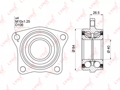 LYNXAUTO Wheel bearing, front (WB-1018)
