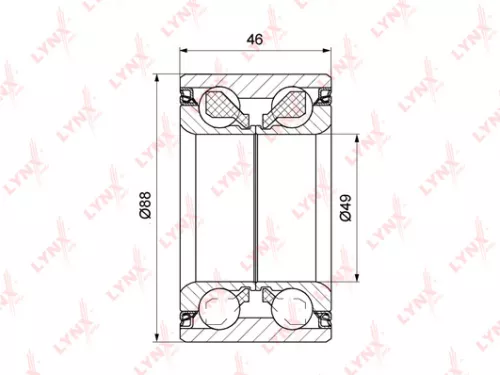 LYNXAUTO Wheel bearing, front (WB-1172)