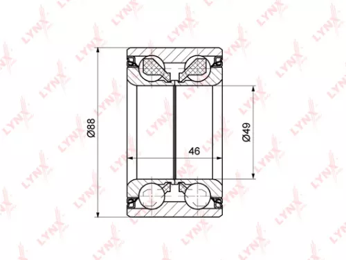 LYNXAUTO Wheel bearing, front (WB-1295)