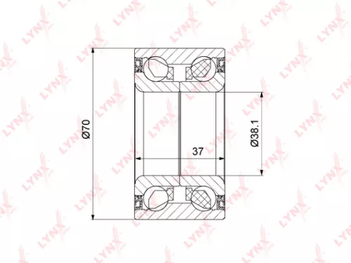 LYNXAUTO Wheel bearing, front (WB-1451)