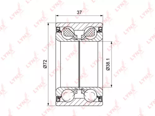 LYNXAUTO Wheel bearing, front (WB-1541)