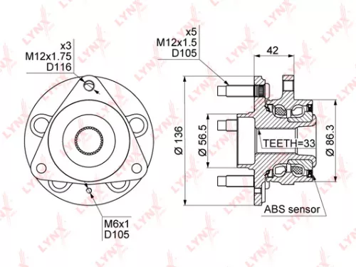LYNXAUTO Wheel Hub (WH-1100)